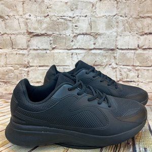 all black server shoes